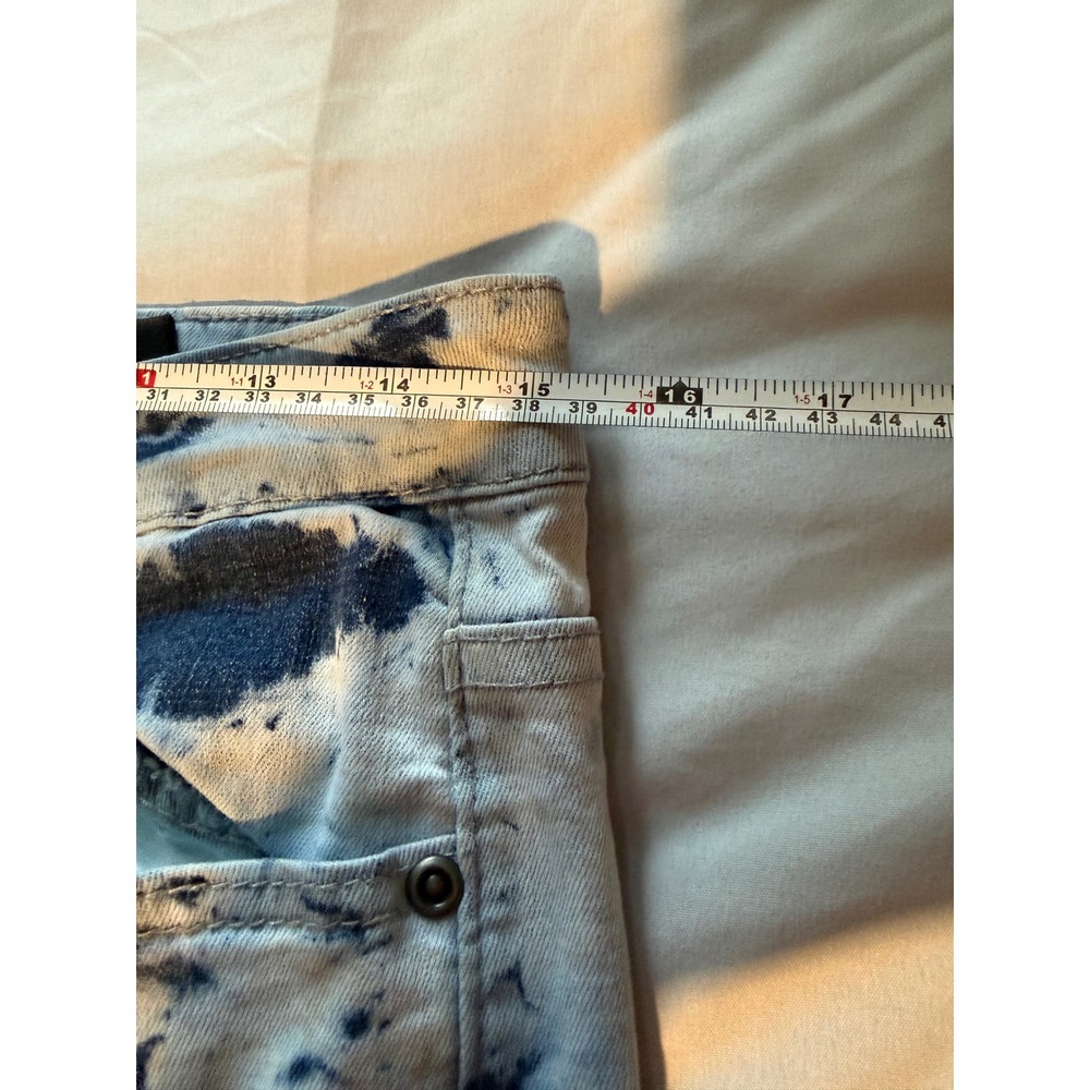Waimea Mens Skinny Fit Distressed Tie Dye Camo Patch Jeans 18, Women 4-6 - Picture 7 of 8